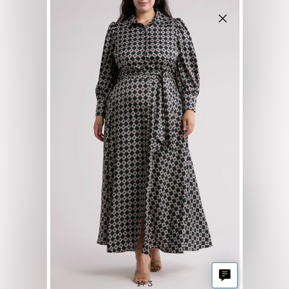 Love By Design Geometric Black and White Maxi Dress Fits Like XL, XXL, 1X